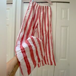 Red and white striped casual lounge pants by Old Navy size M